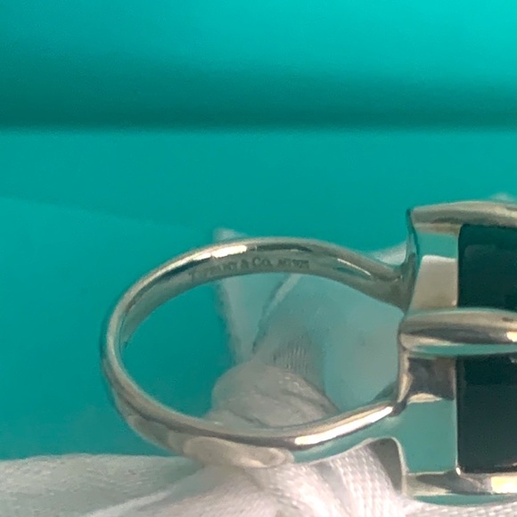 Tiffany & Co Large Sugar Stack Ring Black Onyx Paloma Picasso Stone  12mm size 5 - Picture 10 of 14